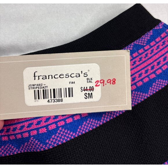 Francesca's Miami Womens A-Line Skirt Striped Size S Knee Length New - Picture 5 of 8
